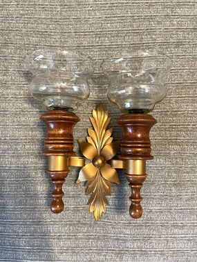 Vintage Wooden Wall Sconce